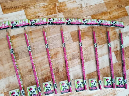 Lembrança de Festa Kit Lápis e Borracha Panda Pandinha M1