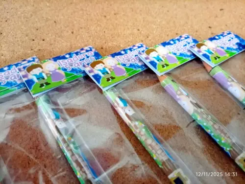Lembrança de Festa Lápis e Borracha Rapunzel Cute