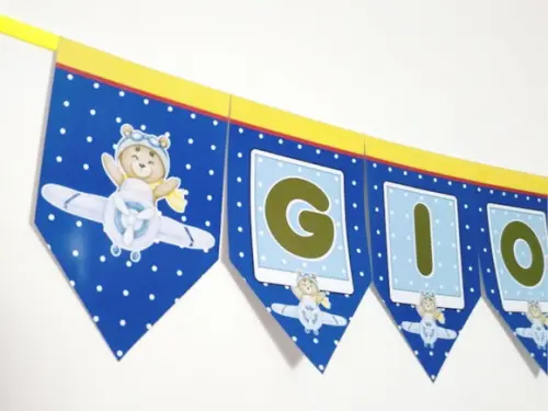 Bandeirolas festa Urso Aviador M2