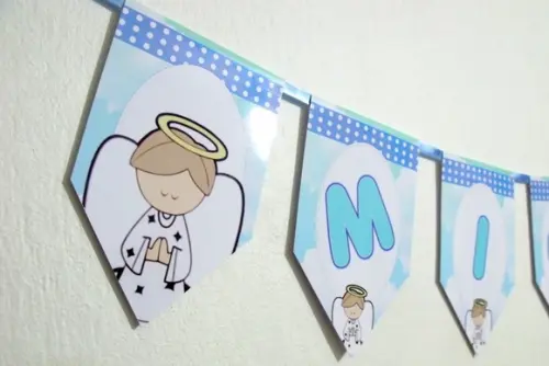 Bandeirolas tema Anjo batizado M1