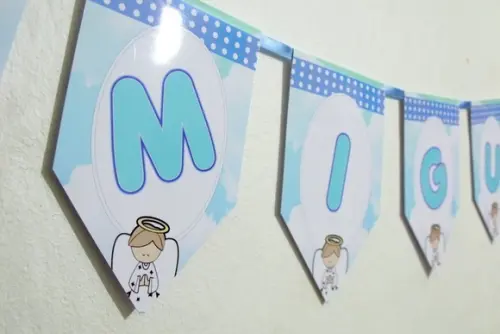 Bandeirolas tema Anjo batizado M1