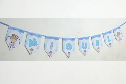 Bandeirolas tema Anjo batizado M1