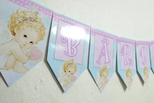 Bandeirolas tema Anjo batizado M2