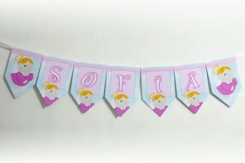 Bandeirolas tema batizado Anjo M3
