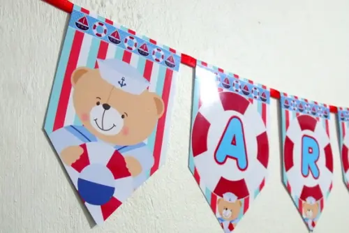 Bandeirolas festa Urso Marinheiro M1