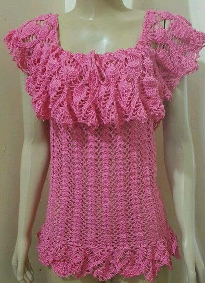 Blusa Ciganinha Crochê