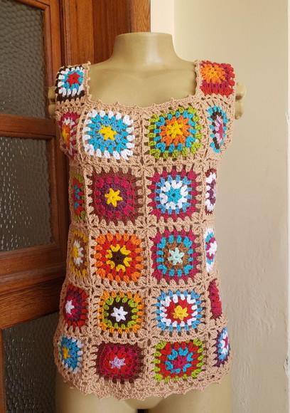 Blusa Croche Squares