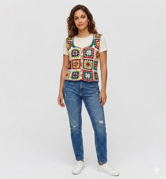 Blusa Croche Squares