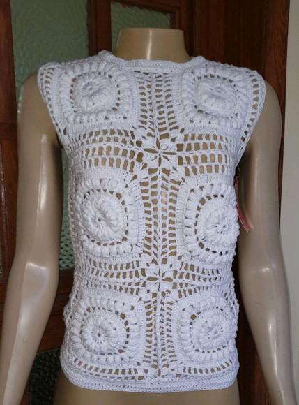 Blusa Croche Squares