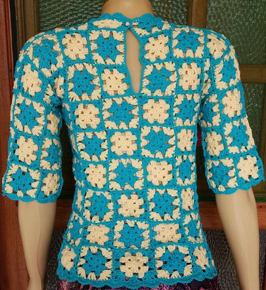 Blusa Croche Squares