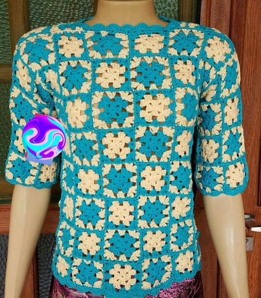 Blusa Croche Squares