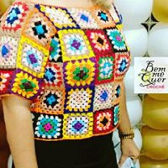 Blusa Croche Squares