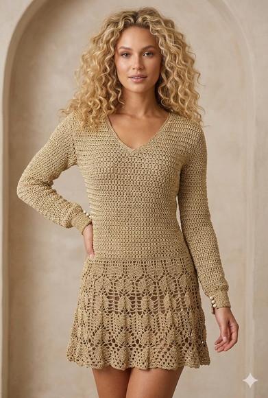 Blusa De Croche Com Manga