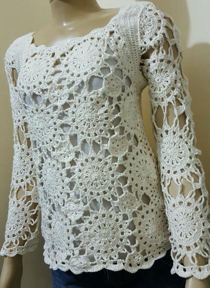 Blusa De Croche Off White