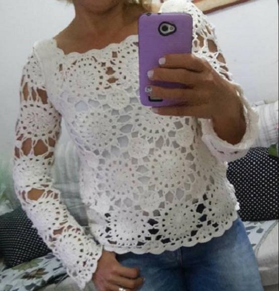 Blusa De Croche Off White