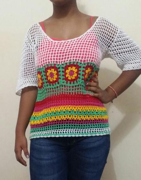 Blusa de Croche Squares