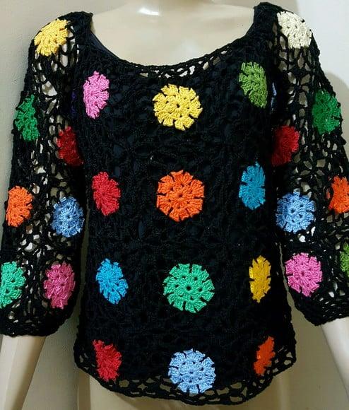 Blusa De Croche Squares
