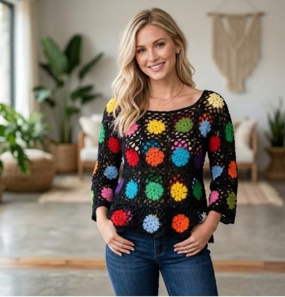 Blusa De Croche Squares