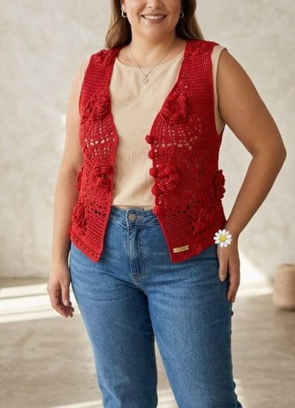Camiseta De Croche Colete
