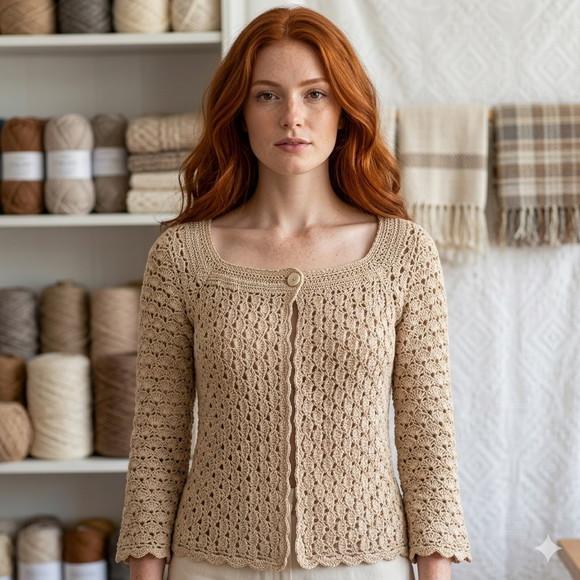 Cardigan De Crochê