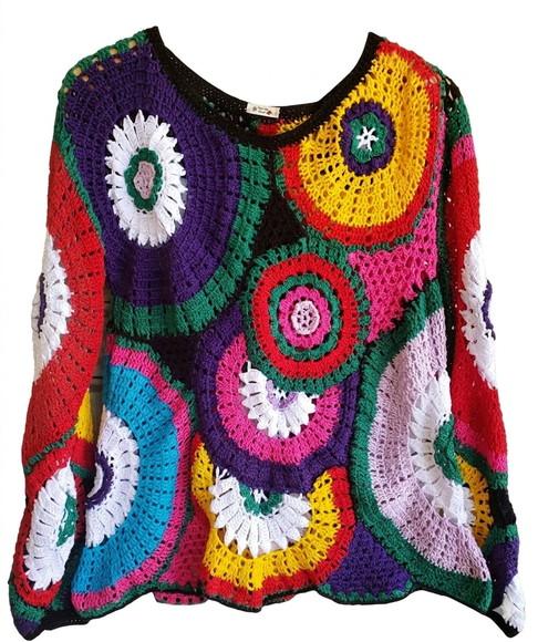 Casaco De Croche Squares