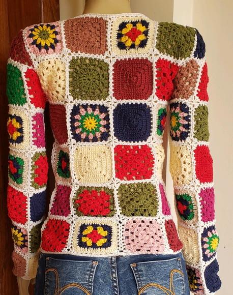 Casaco de Croche Squares