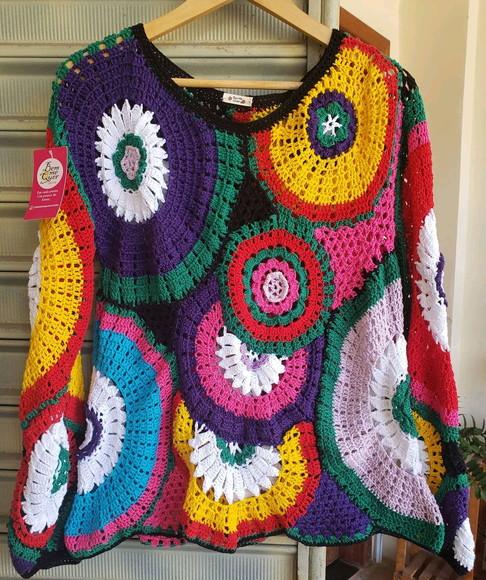 Casaco De Croche Squares