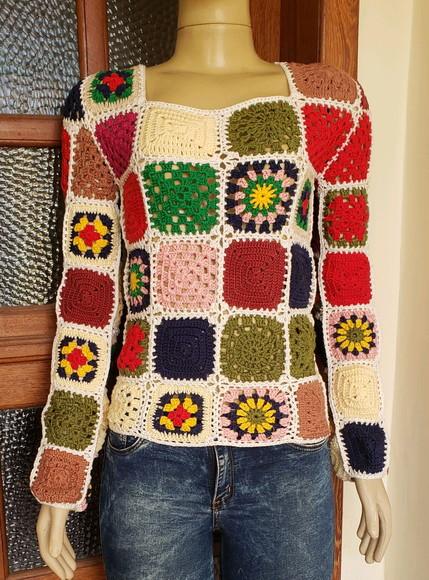 Casaco de Croche Squares