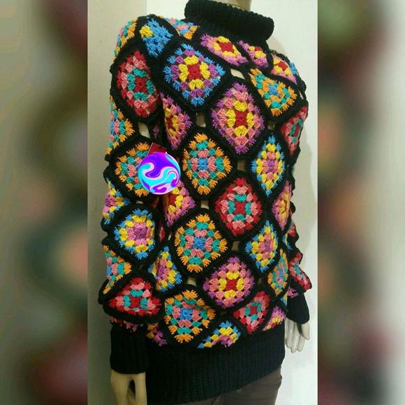 Casaco de Croche Squares