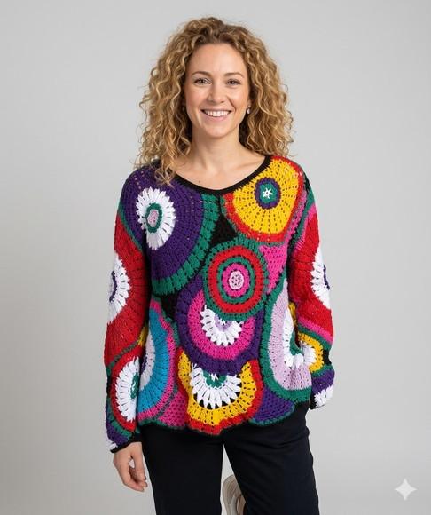 Casaco De Croche Squares