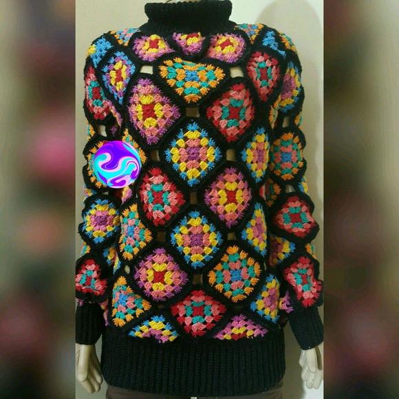 Casaco de Croche Squares