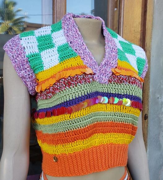 Colete / Cropped Crochê