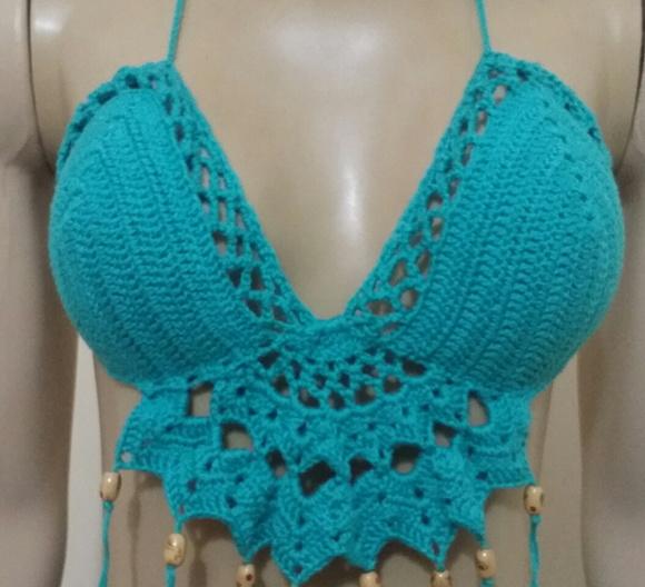 Cropped Crochê com Franjas