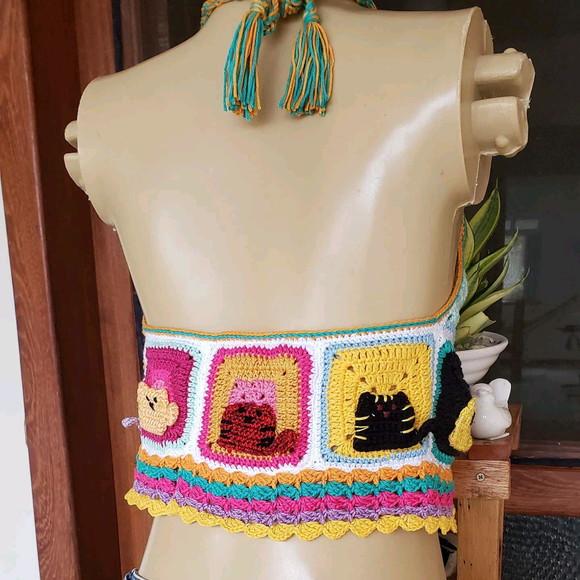 Cropped Crochê Gatinhos