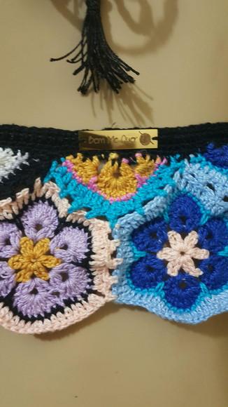 Cropped Croche Flor Africana