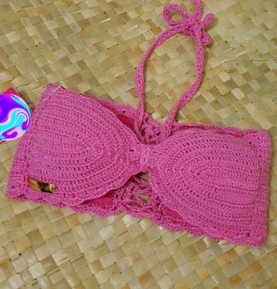 Cropped Croche Rosa