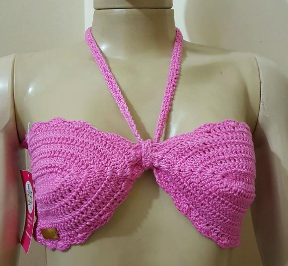 Cropped Croche Rosa