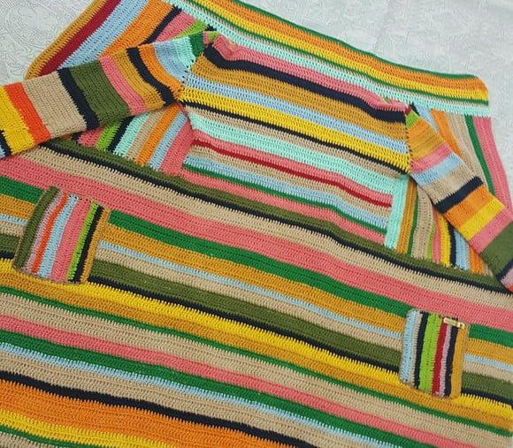 Kimono / Casaco de Croche Manga Longa