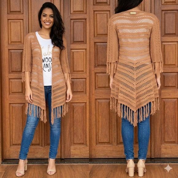 Kimono Franjão Crochê