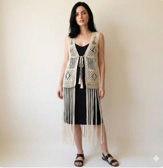 Kimono Franjão Crochê
