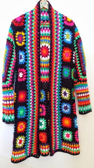 Kimono/casaco de Croche Manga Longa