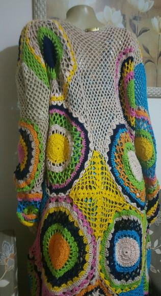 Kimono/casaco de Croche Manga Longa