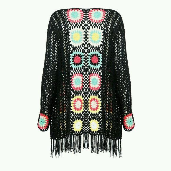 Kimono/casaco De Croche Manga Longa