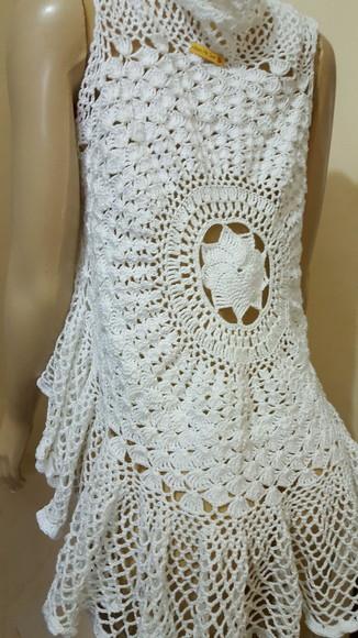 Kimono/colete Mandala Crochê