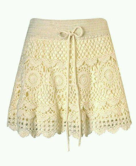 Saia Curta Em Croche