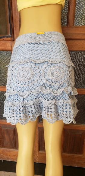 Saia Curta Em Croche