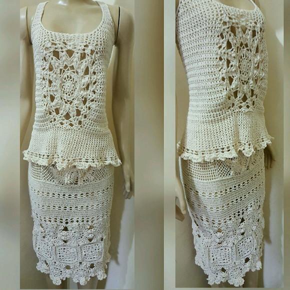 Saia E Blusa Em Croche