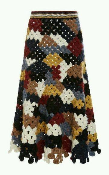 Saia Midi Em Croche