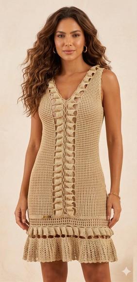 Vestido Crochê Adulto