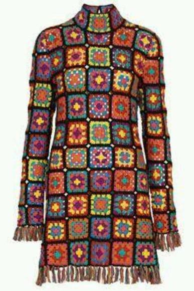 Vestido Crochê Adulto Squares